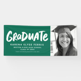 Kühne moderne Absolventen ein Foto grüner Abschlus Banner