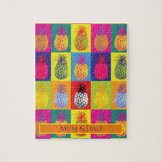 Kühne Moderne Art Ananas Pop Art Muster Puzzle (Vertikal)