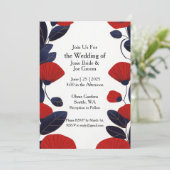 Kühne moderne asiatische schicke Hochzeitseinladun Einladung (Stehend Vorderseite)