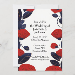Kühne moderne asiatische schicke Hochzeitseinladun Einladung