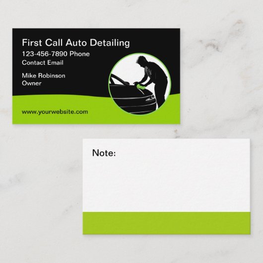 Kühne moderne Auto-Detaillierte Visitenkarten Visitenkarte (Vorne/Hinten)
