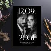 kühne moderne Big Wedding Date Black Foto QR Code Save The Date