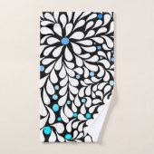 Kühne moderne Blume mit blauer aquamariner Ober Badhandtuch Set (Handtuch)