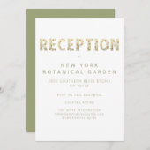 kühne moderne Boho Blumengrün Hochzeitsempfehlung Einladung (Vorne/Hinten)