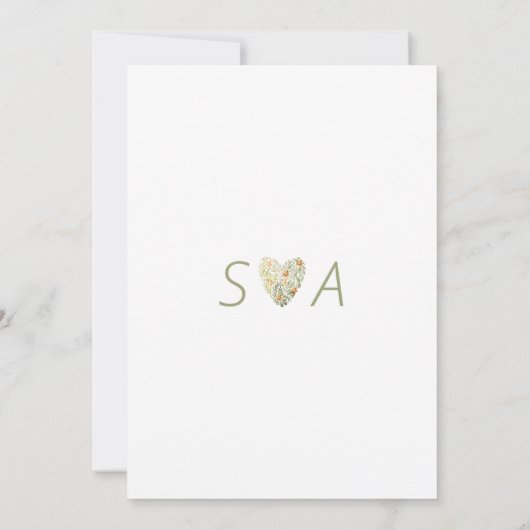 Kühne Moderne Boho Blumengrün Probe Abendessen Einladung (Rückseite)