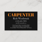 Kühne moderne Carpenter Business Cards Design Visitenkarte (Vorderseite)