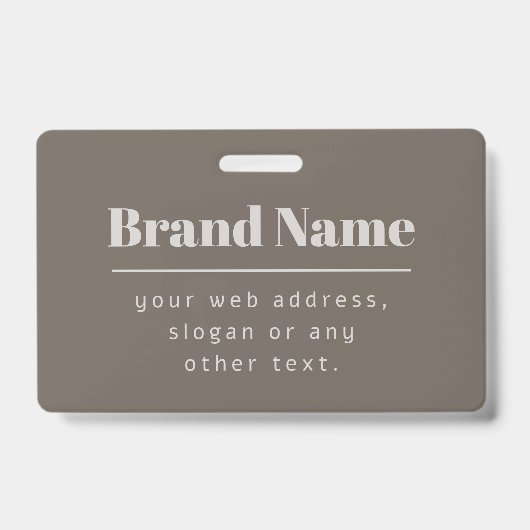 Kühne moderne dunkle und hellbeige Marke oder Unte Ausweis (Vorderseite)