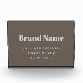 Kühne moderne dunkle und hellbeige Marke oder Unte Fotoblock (Vorderseite)