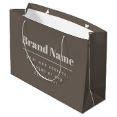 Kühne moderne dunkle und hellbeige Marke oder Unte Große Geschenktüte (Rückseite Schrägansicht)