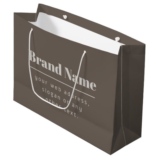 Kühne moderne dunkle und hellbeige Marke oder Unte Große Geschenktüte (Vorderseite Schrägansicht)