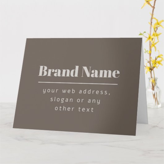 Kühne moderne dunkle und hellbeige Marke oder Unte Karte (Gelbe Blume)