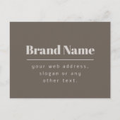 Kühne moderne dunkle und hellbeige Marke oder Unte Postkarte (Vorderseite)