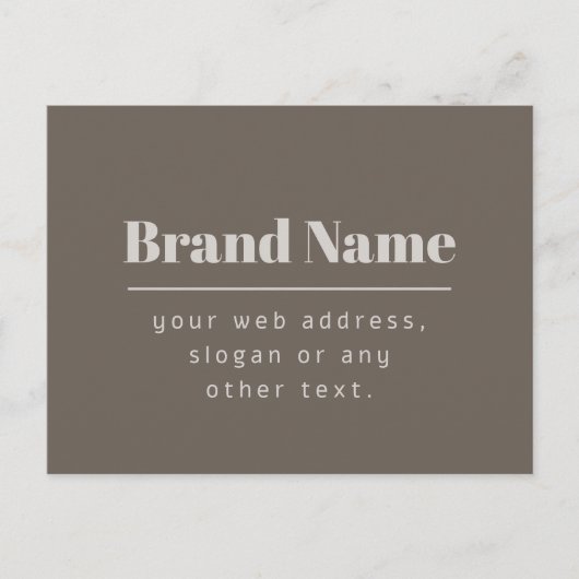 Kühne moderne dunkle und hellbeige Marke oder Unte Postkarte (Vorderseite)