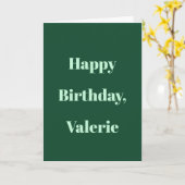 Kühne moderne dunkle und schminkgrüne Gewohnheit Karte (Gelbe Blume)