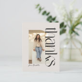 Kühne moderne ein Foto Abschluss danke Postkarte (Stehend Vorderseite)