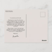 Kühne moderne ein Foto Abschluss danke Postkarte (Rückseite)