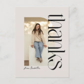 Kühne moderne ein Foto Abschluss danke Postkarte (Vorderseite)