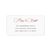 Kühne moderne, einfache, fröhliche und helle Rücks Adressaufkleber (Vorne)