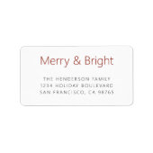 Kühne moderne, einfache Merry und Helle Adressaufkleber (Vorne)