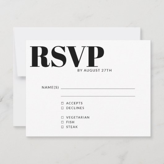 Kühne moderne, einfache Schwarz-weiße QR-Code - Au RSVP Karte (Vorderseite)