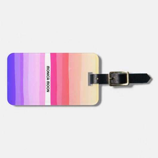 Kühne moderne, einfache Streifen farbenfroh CUSTOM Gepäckanhänger (Vorderseite horizontal)