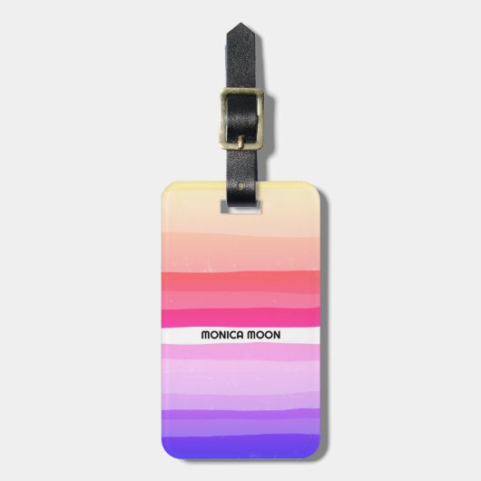Kühne moderne, einfache Streifen farbenfroh CUSTOM Gepäckanhänger (Vorderseite vertikal)