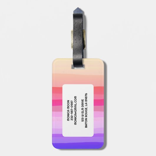 Kühne moderne, einfache Streifen farbenfroh CUSTOM Gepäckanhänger (Rückseite vertikal)