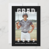 Kühne moderne Foto Abschluss Einladung (Vorderseite)