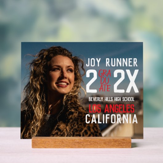 Kühne moderne Foto High School Abschluss Acrylschild (Neutral)