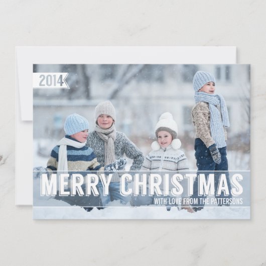 Kühne moderne frohe Weihnachten Big Foto Card (Vorderseite)