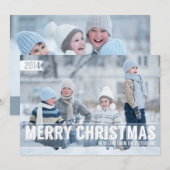 Kühne moderne frohe Weihnachten Big Foto Card (Vorne/Hinten)