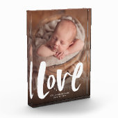 Kühne moderne Geburtsankündigung der Liebe Fotoblock (Links)