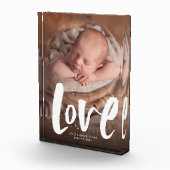 Kühne moderne Geburtsankündigung der Liebe Fotoblock (Rechts)