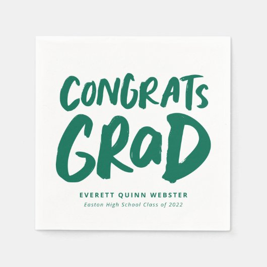 Kühne moderne Glückwunsch Abitur grüne Abitur Part Serviette (Vorderseite)
