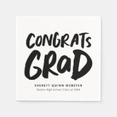 Kühne moderne Glückwunsch grad personalisierter Ab Serviette (Vorderseite)