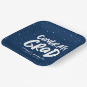 Kühne moderne Glückwünsche grad navy blauen Abschl Pappteller (Gewinkelt)