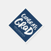 Kühne moderne Glückwünsche grad navy blauen Abschl Serviette (Ecke)