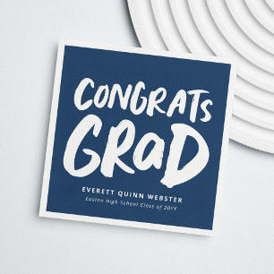 Kühne moderne Glückwünsche grad navy blauen Abschl Serviette