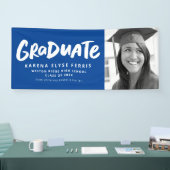 Kühne moderne Graduierte ein Foto blauer Abschluss Banner (Messe)