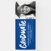 Kühne moderne Graduierte ein Foto blauer Abschluss Banner (Vertikal)