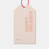 Kühne moderne Happy Holidays Coral zu Geschenkanhänger (Vorderseite)