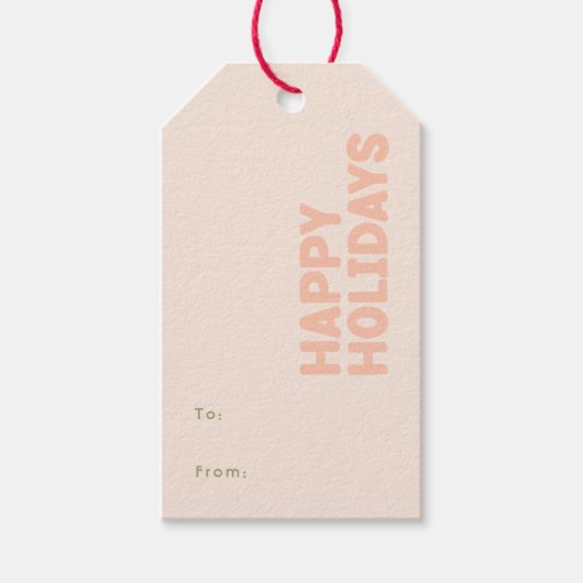 Kühne moderne Happy Holidays Coral zu Geschenkanhänger (Vorderseite)