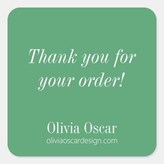 Kühne moderne Kelly Green Simple Business Vielen D Quadratischer Aufkleber (Vorderseite)