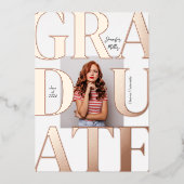 Kühne moderne klassische Foto Abschluss Einladung (Vorderseite)