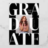 Kühne moderne klassische Foto Abschluss Einladung (Vorderseite)