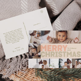 Kühne moderne Korallen frohe Weihnachten Sechs Fot