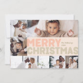 Kühne moderne Korallen frohe Weihnachten Sechs Fot (Vorderseite)