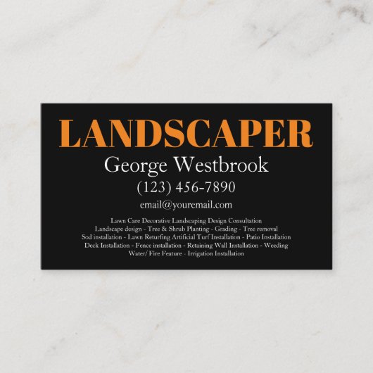 Kühne moderne Landscaper Services Business Cards Visitenkarte (Vorderseite)