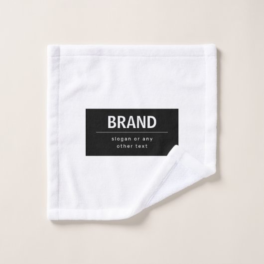Kühne, moderne Marke oder Firmenname | Schwarz/Wei Badhandtuch Set (Waschlappen)