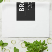 Kühne, moderne Marke oder Firmenname | Schwarz/Wei Geschirrtuch (Gefaltet)